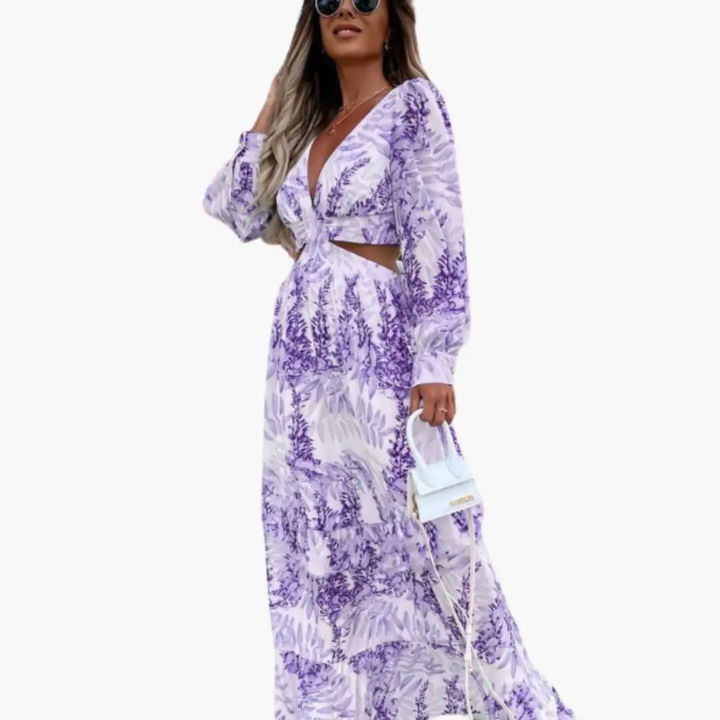 Fashionable Lace Maxi Dress - Elegant Evening Dress for Women