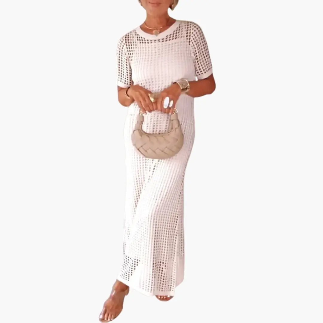 Women's Long Dress with Cut-Out and Inner Layer