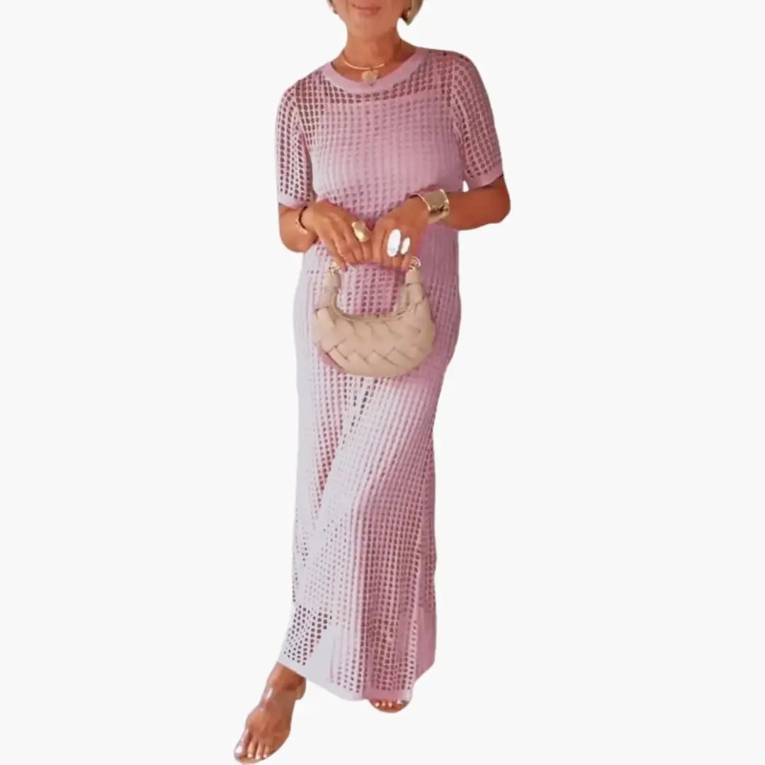 Women's Long Dress with Cut-Out and Inner Layer