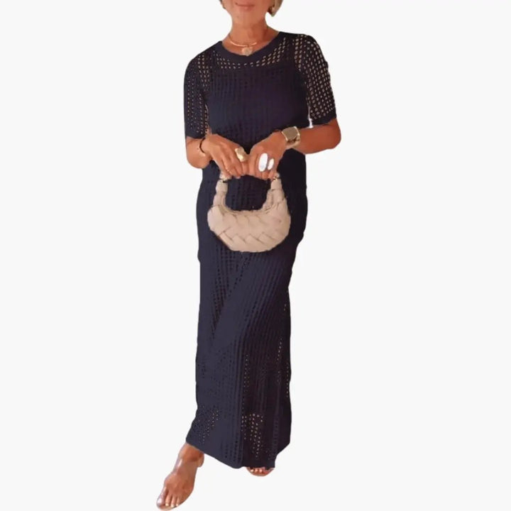 Women's Long Dress with Cut-Out and Inner Layer