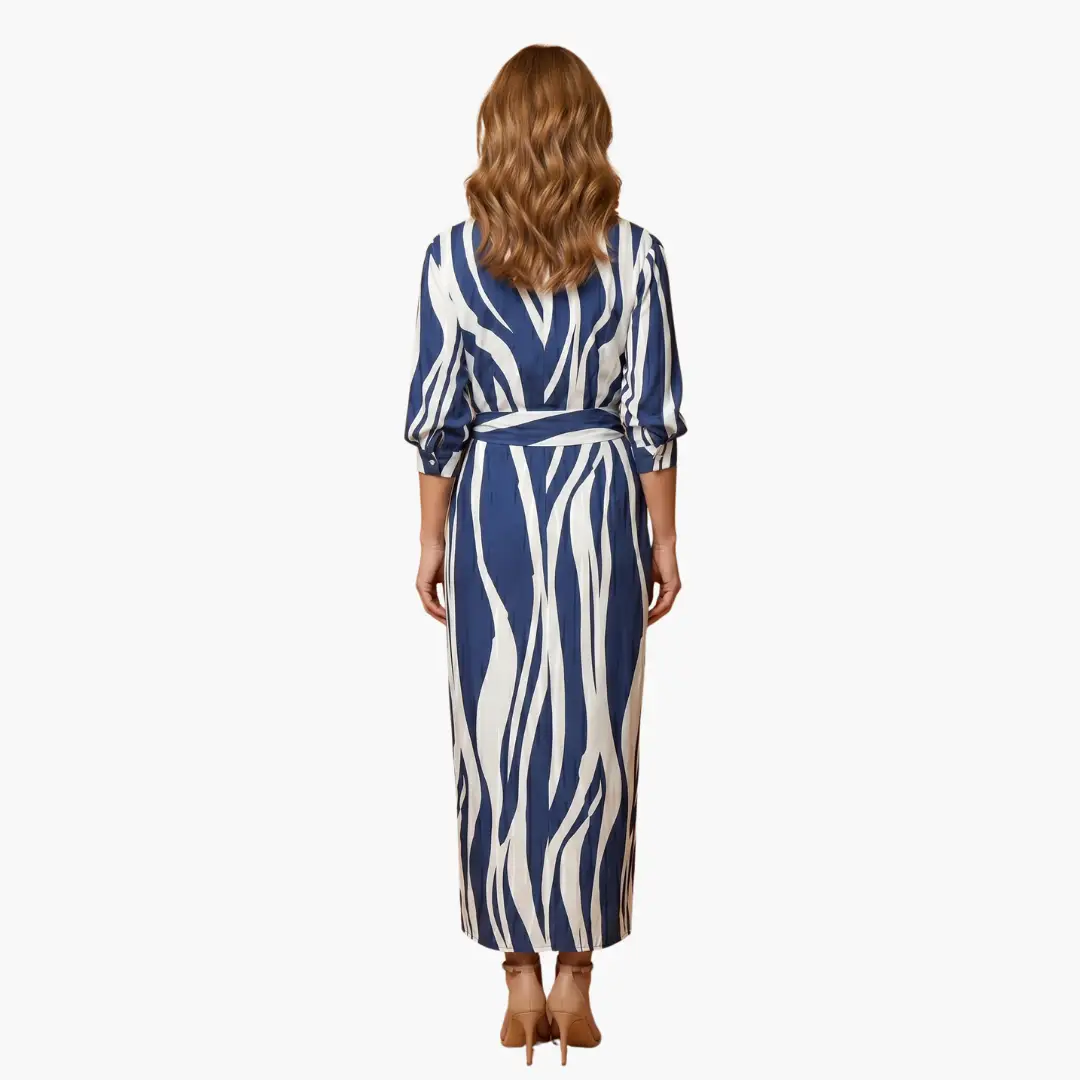 Striped Shirt Dress – Women's Maxi Dress Made of Cotton