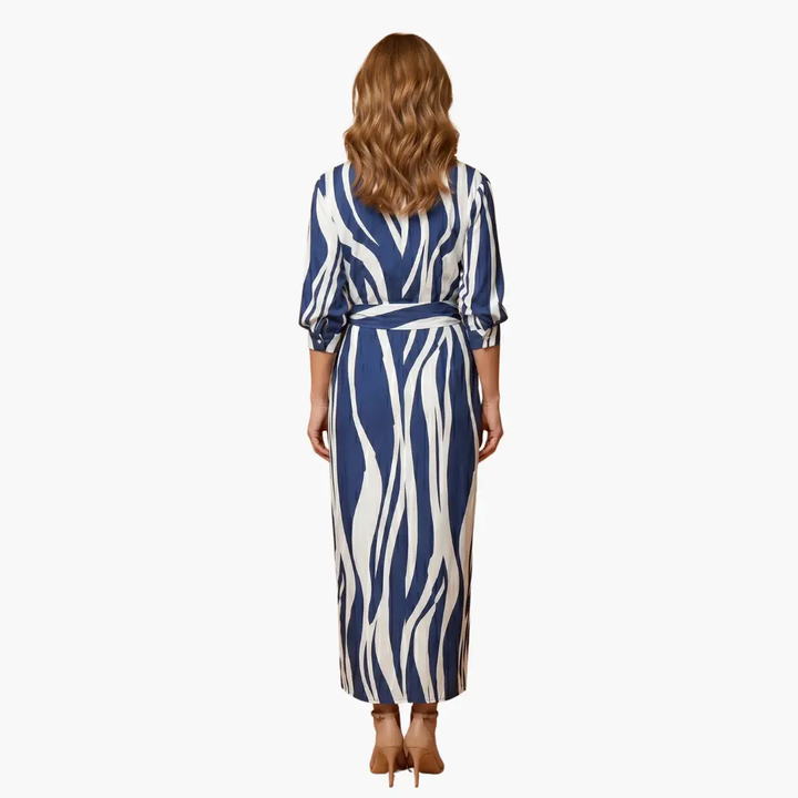 Striped Shirt Dress – Women's Maxi Dress Made of Cotton