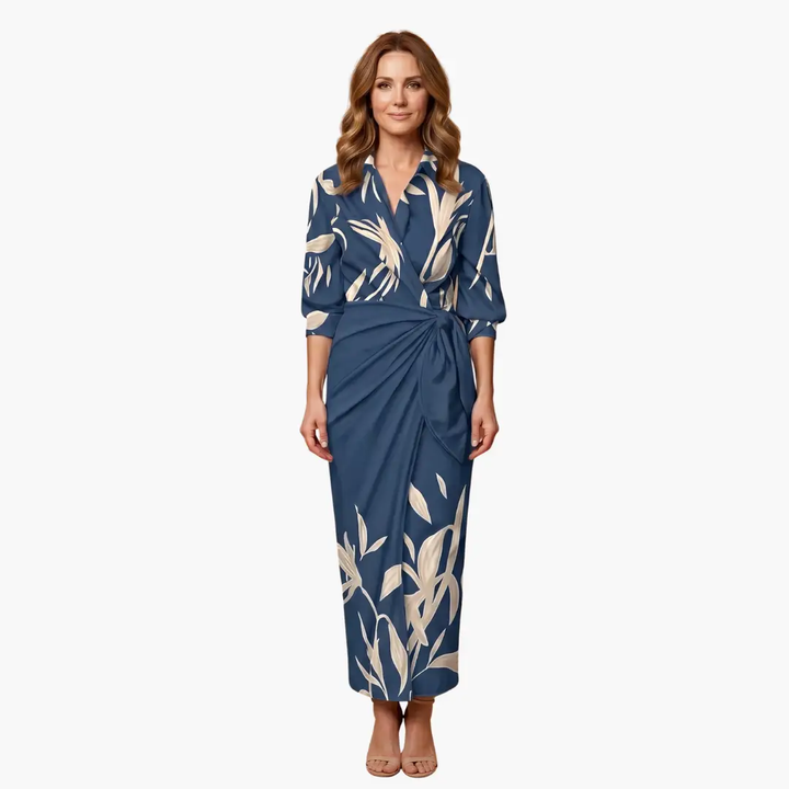 Striped Shirt Dress – Women's Maxi Dress Made of Cotton