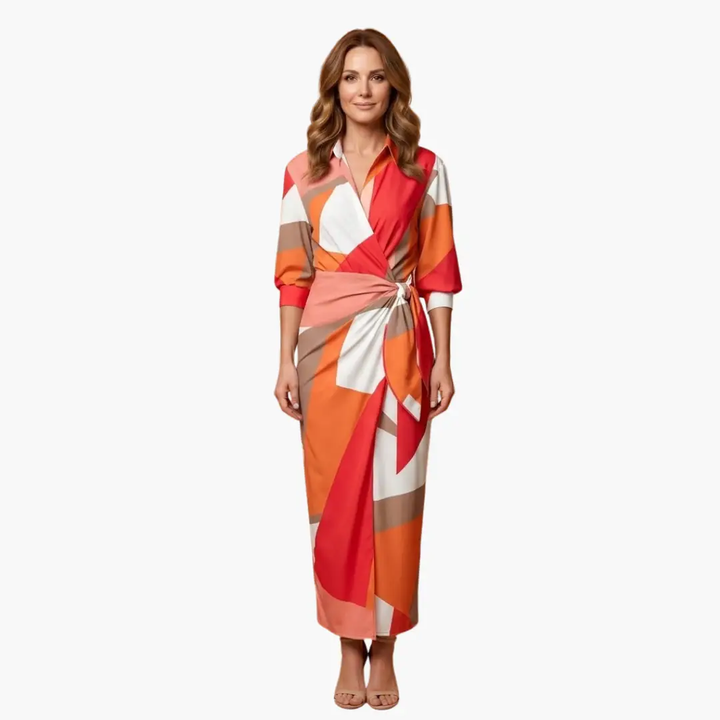 Striped Shirt Dress – Women's Maxi Dress Made of Cotton