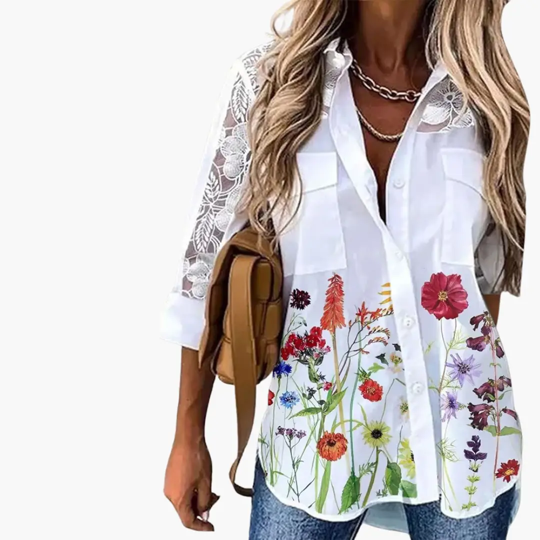Summer Top for Women with - Butterfly Print Light