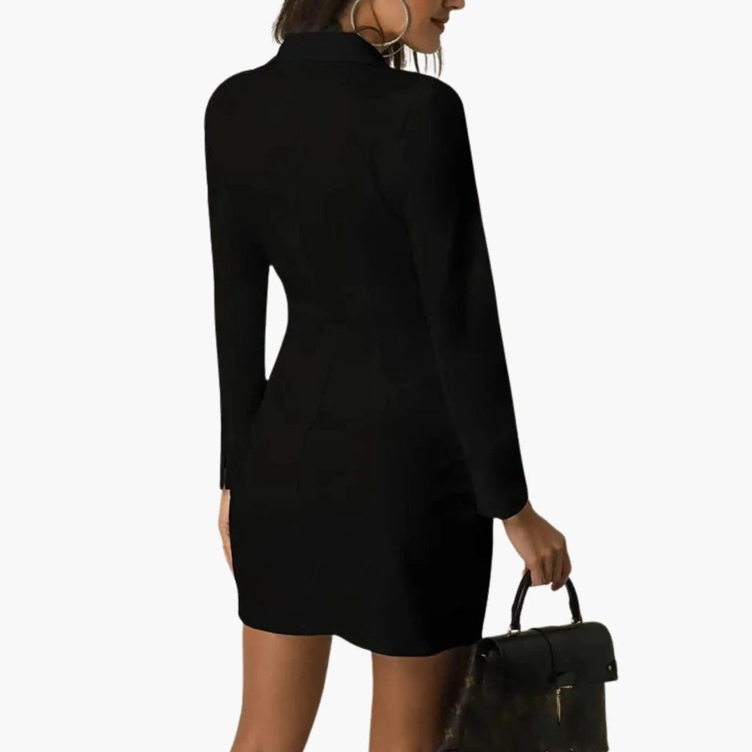 Women’s Blazer Dress with Double Button Front and Lapels