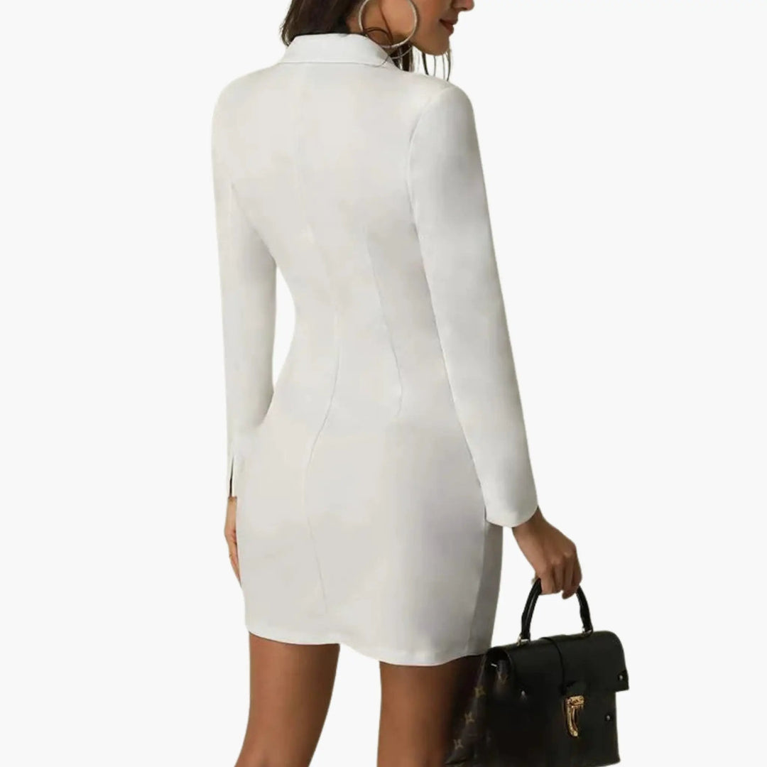 Women’s Blazer Dress with Double Button Front and Lapels