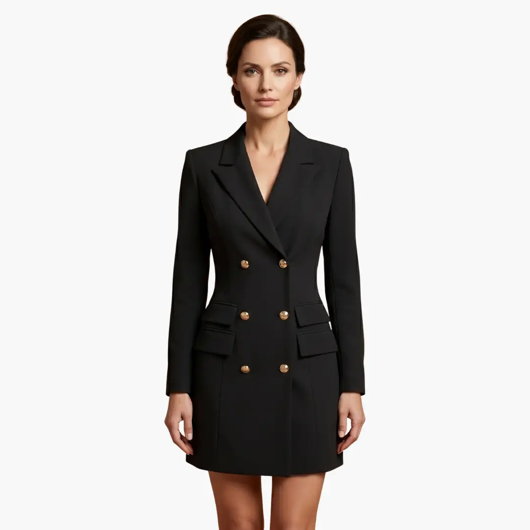 Women’s Blazer Dress with Double Button Front and Lapels