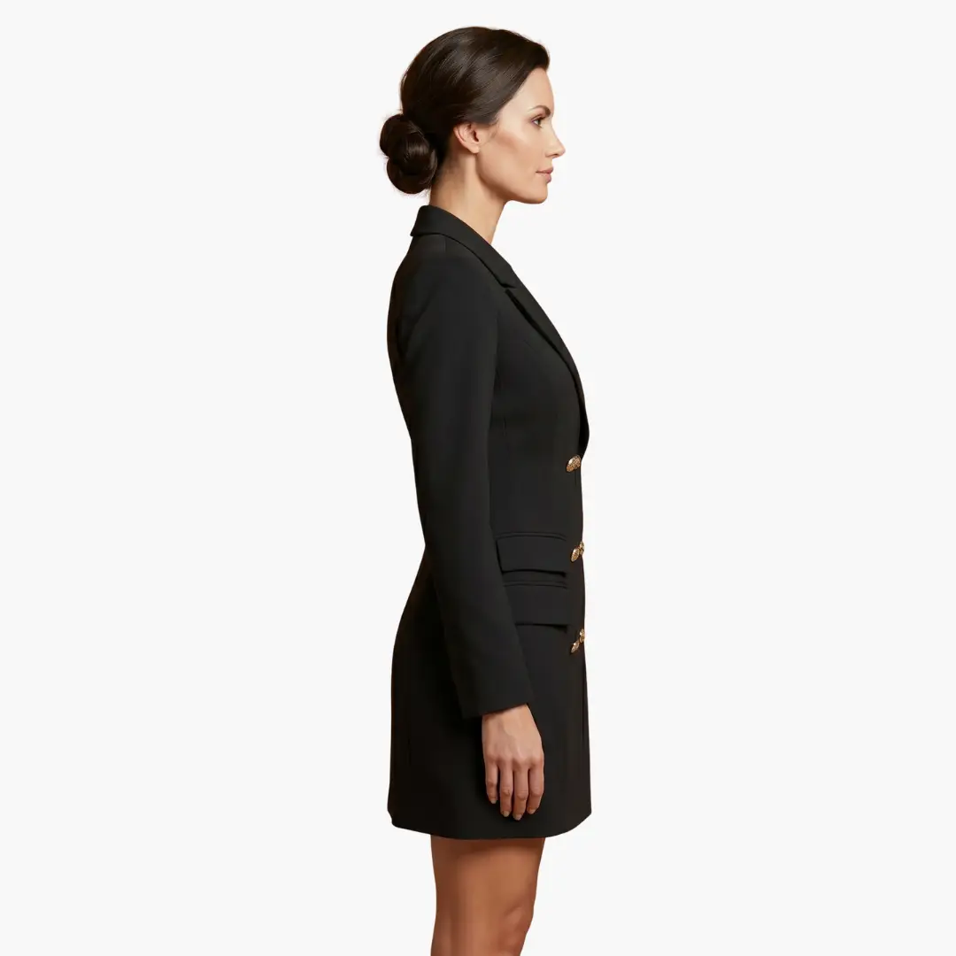 Women’s Blazer Dress with Double Button Front and Lapels
