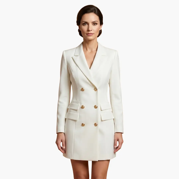 Women’s Blazer Dress with Double Button Front and Lapels