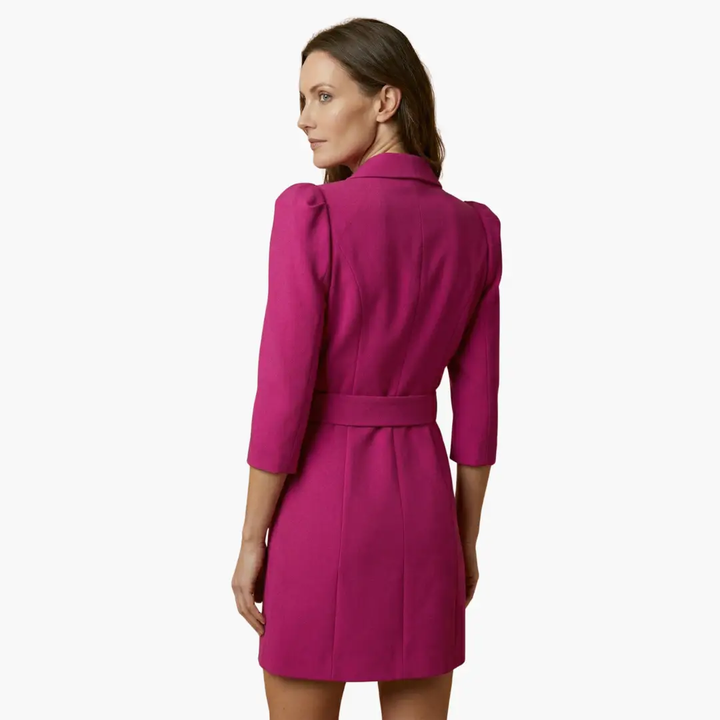 Women’s Blazer Dress with Notched Collar and Button Front
