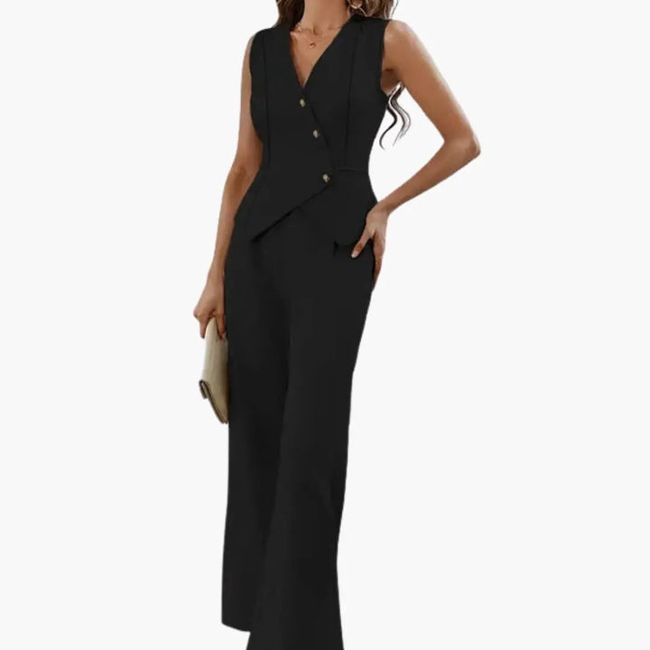 Women's Summer Blazer and Straight Leg Pants Suit Set – Two-Piece Outfit