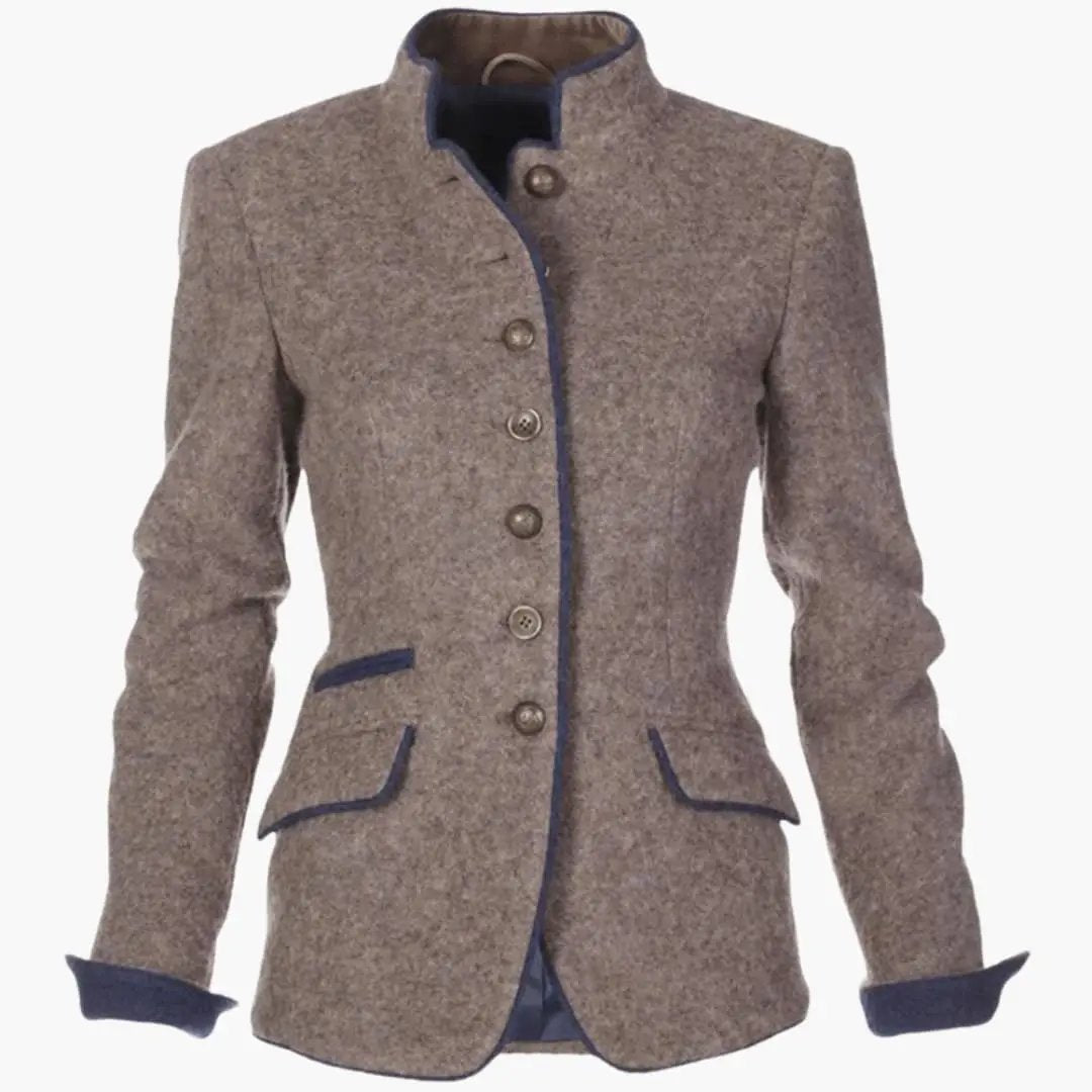 Women’s Blazer with Lapel Collar and Button Closure
