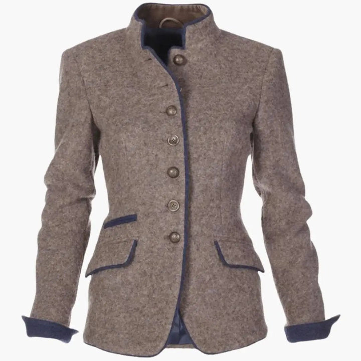 Women’s Blazer with Lapel Collar and Button Closure