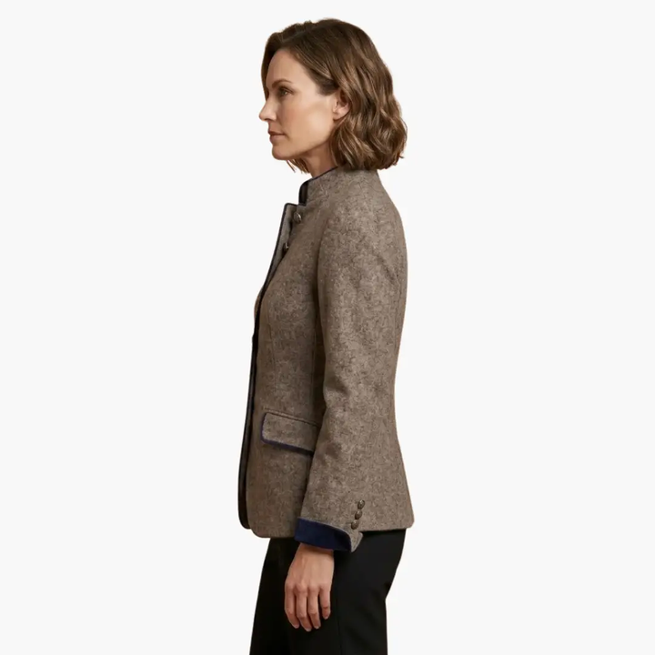 Women’s Blazer with Lapel Collar and Button Closure