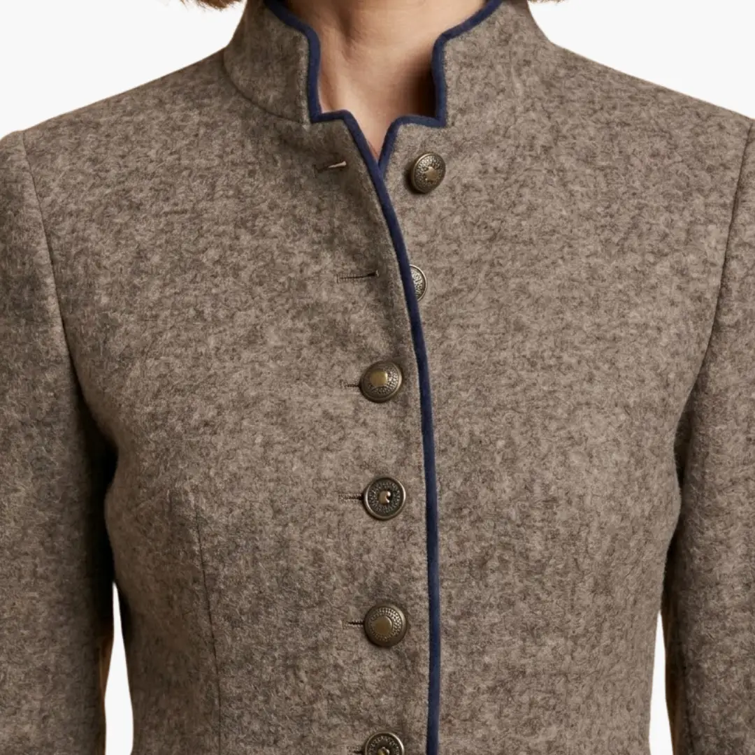 Women’s Blazer with Lapel Collar and Button Closure