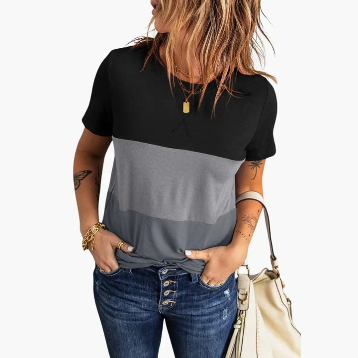 Women’s Block Design Short Sleeve T-Shirt