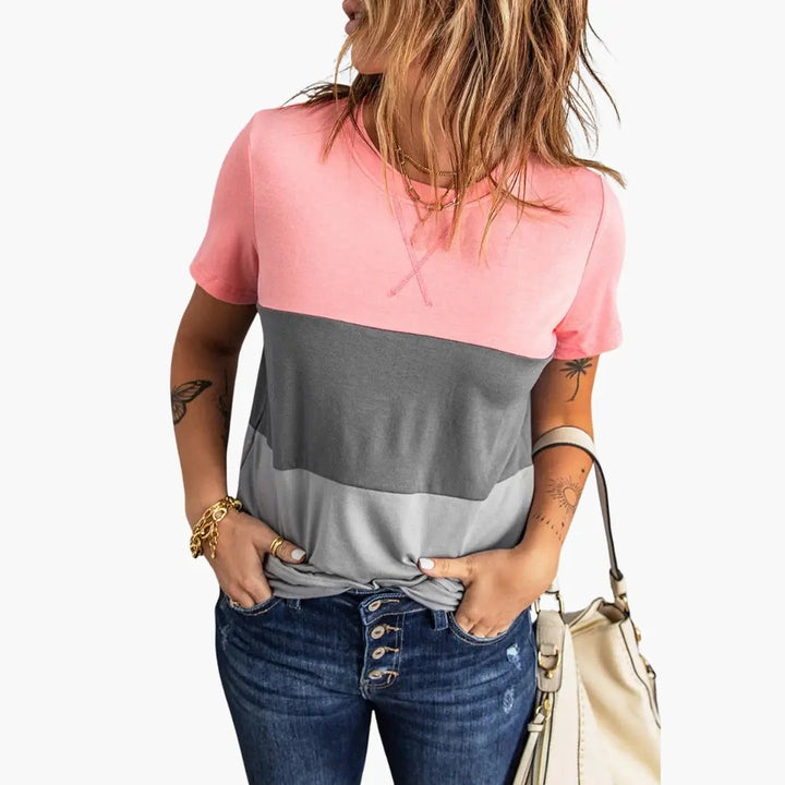 Women’s Block Design Short Sleeve T-Shirt