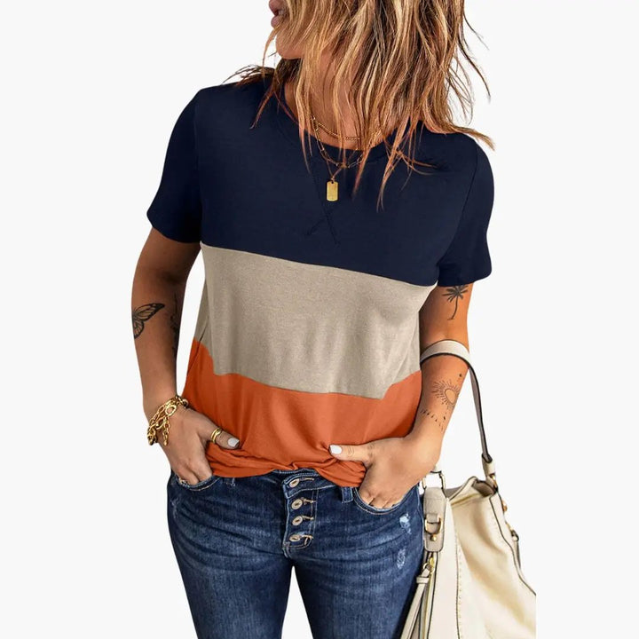Women’s Block Design Short Sleeve T-Shirt