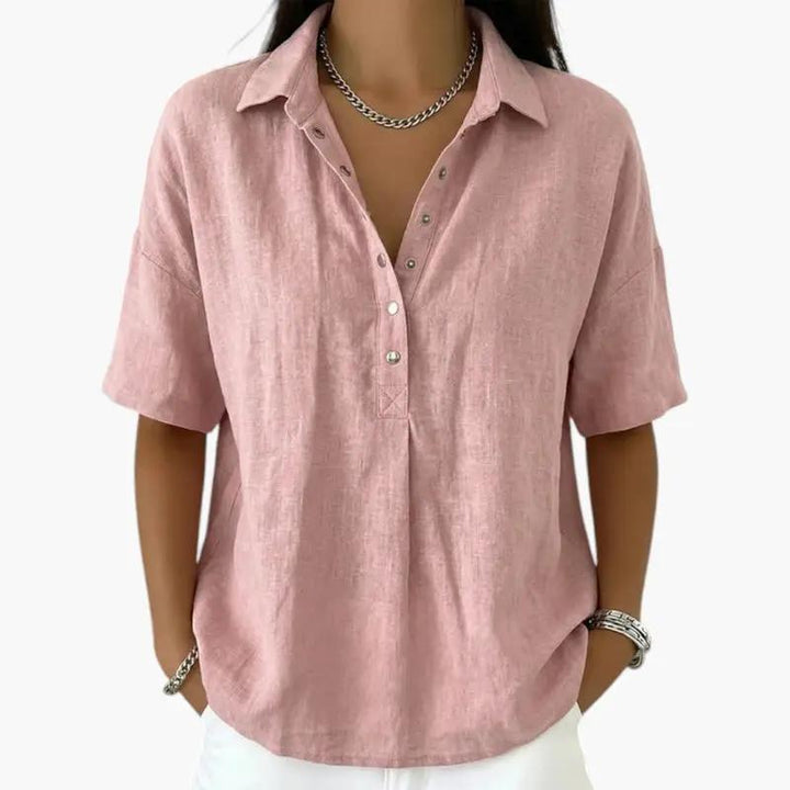 Women's Blouse with Collar and Button Closure