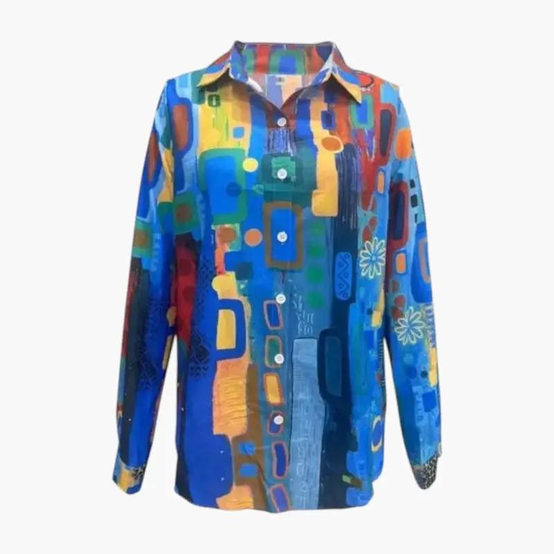 Women's Blouse with Open Front and Long Sleeves