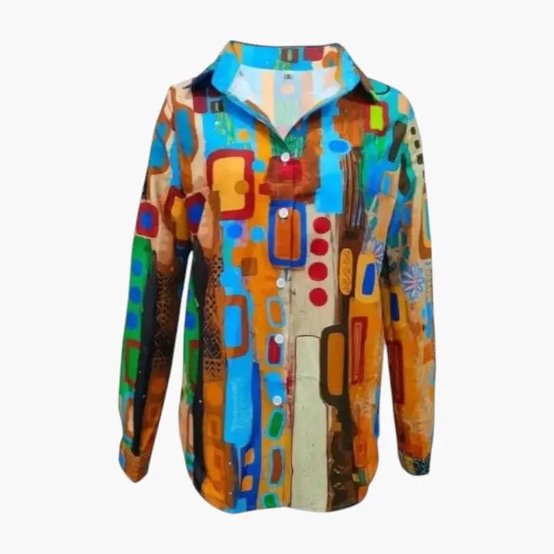 Women's Blouse with Open Front and Long Sleeves