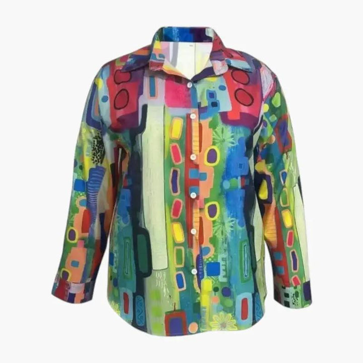 Women's Blouse with Open Front and Long Sleeves
