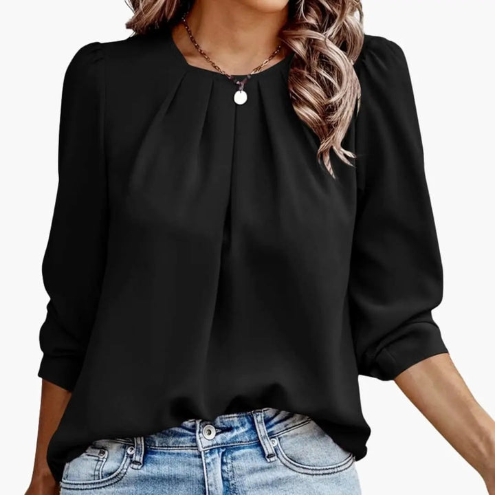 Women’s Blouse with Pleated Puff Sleeves