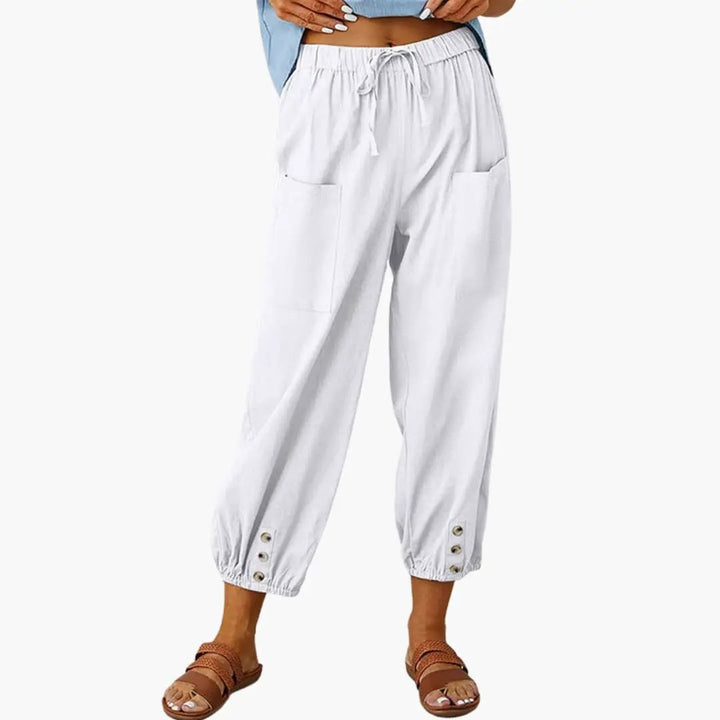 Women’s Casual Pants with Drawstring and Side Pockets