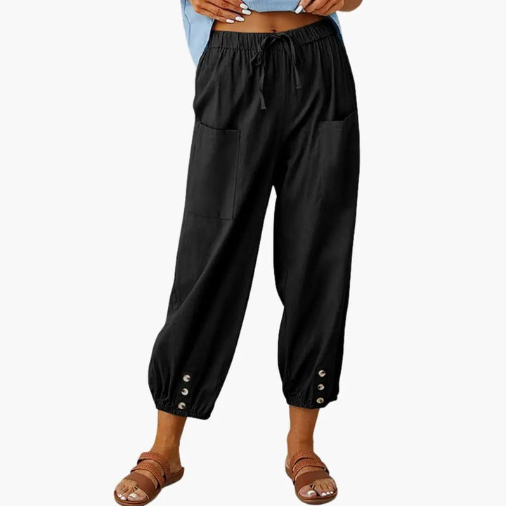 Women’s Casual Pants with Drawstring and Side Pockets