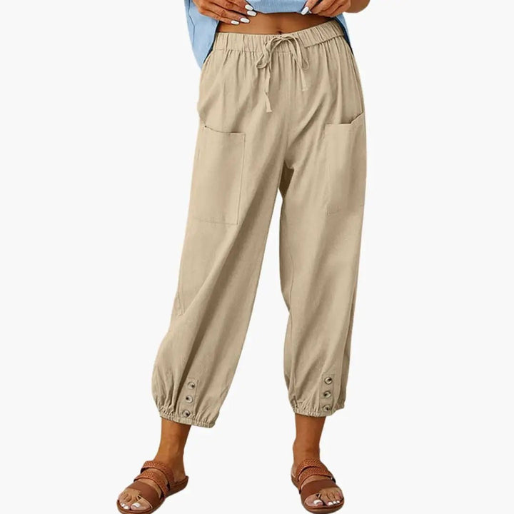 Women’s Casual Pants with Drawstring and Side Pockets