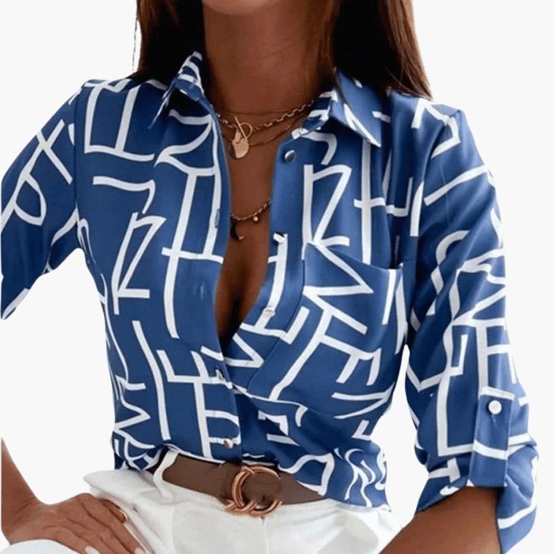 Women’s Classic Long Sleeve Crew Neck Blouse – Plain Woven Top