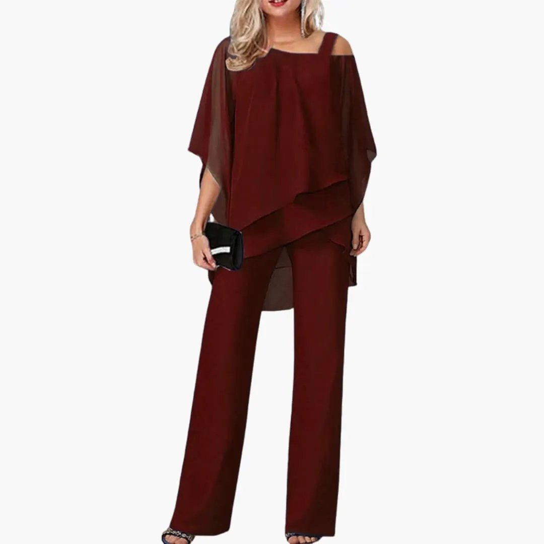 Women’s Cold Shoulder Wide Leg Jumpsuit