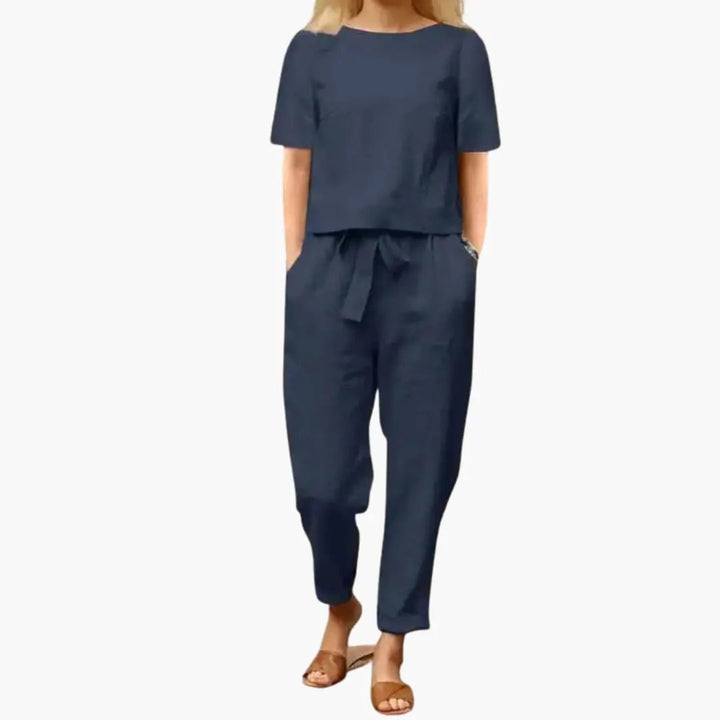 Women’s Coordinated Jumpsuit Set with Straight Leg Trousers