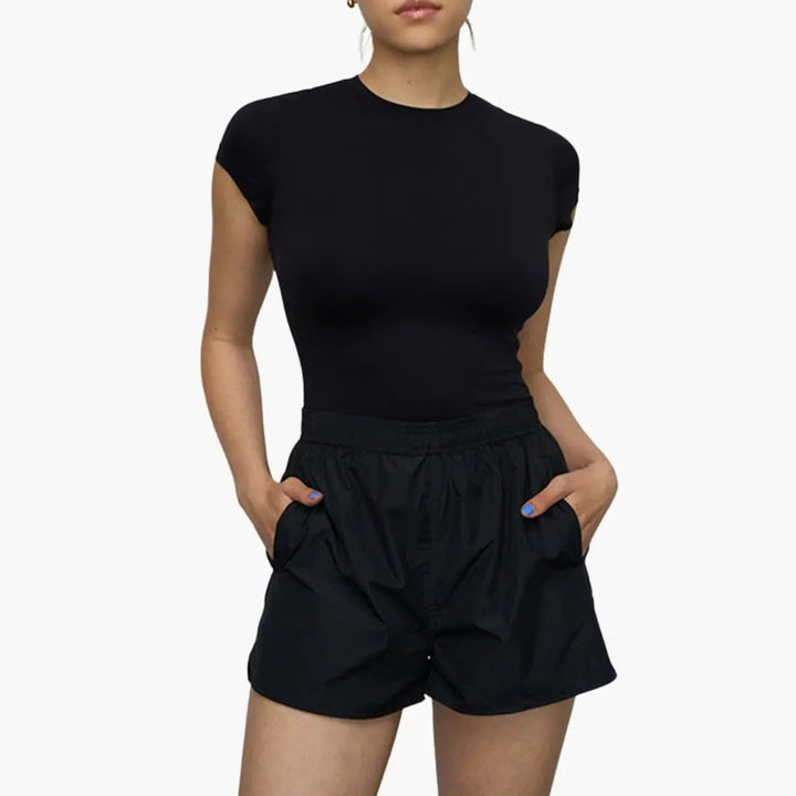 Women’s Crewneck Stretch T-Shirt with Short Sleeves