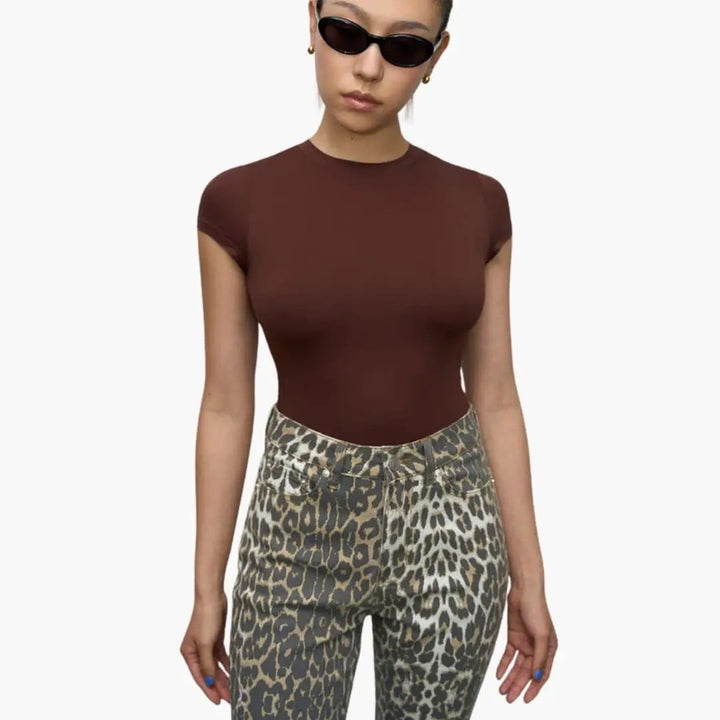 Women’s Crewneck Stretch T-Shirt with Short Sleeves
