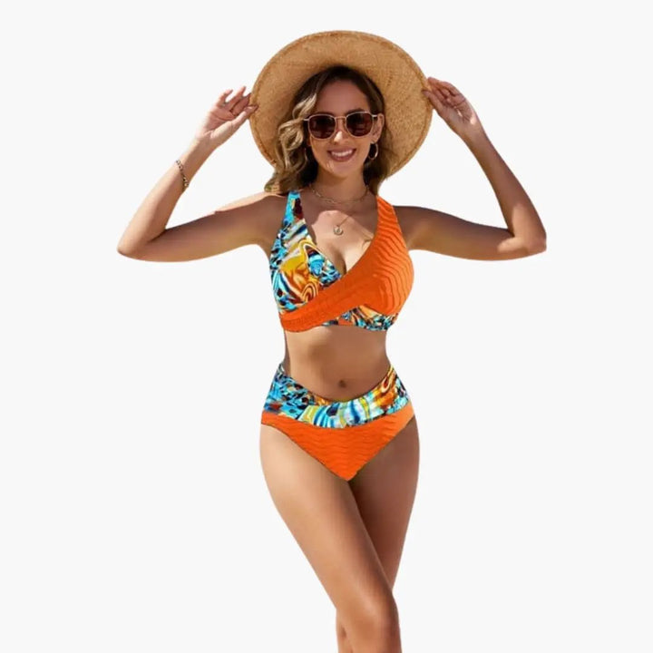 Women’s Crossover Front Bikini Set with Adjustable Straps