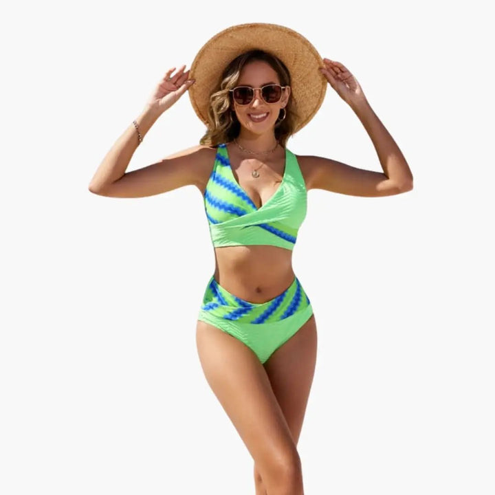 Women’s Crossover Front Bikini Set with Adjustable Straps