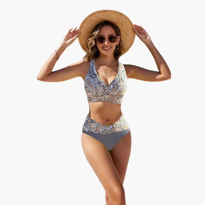 Women’s Crossover Front Bikini Set with Adjustable Straps