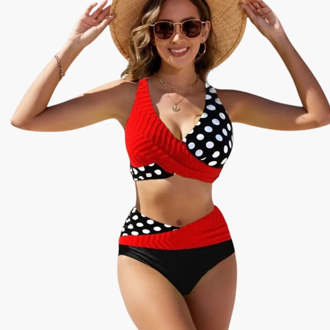 Women’s Crossover Front Bikini Set with Adjustable Straps