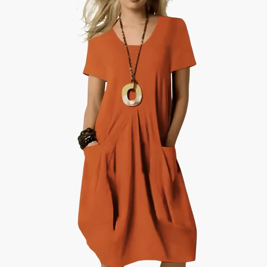Women's Dress with Plain Woven Surface
