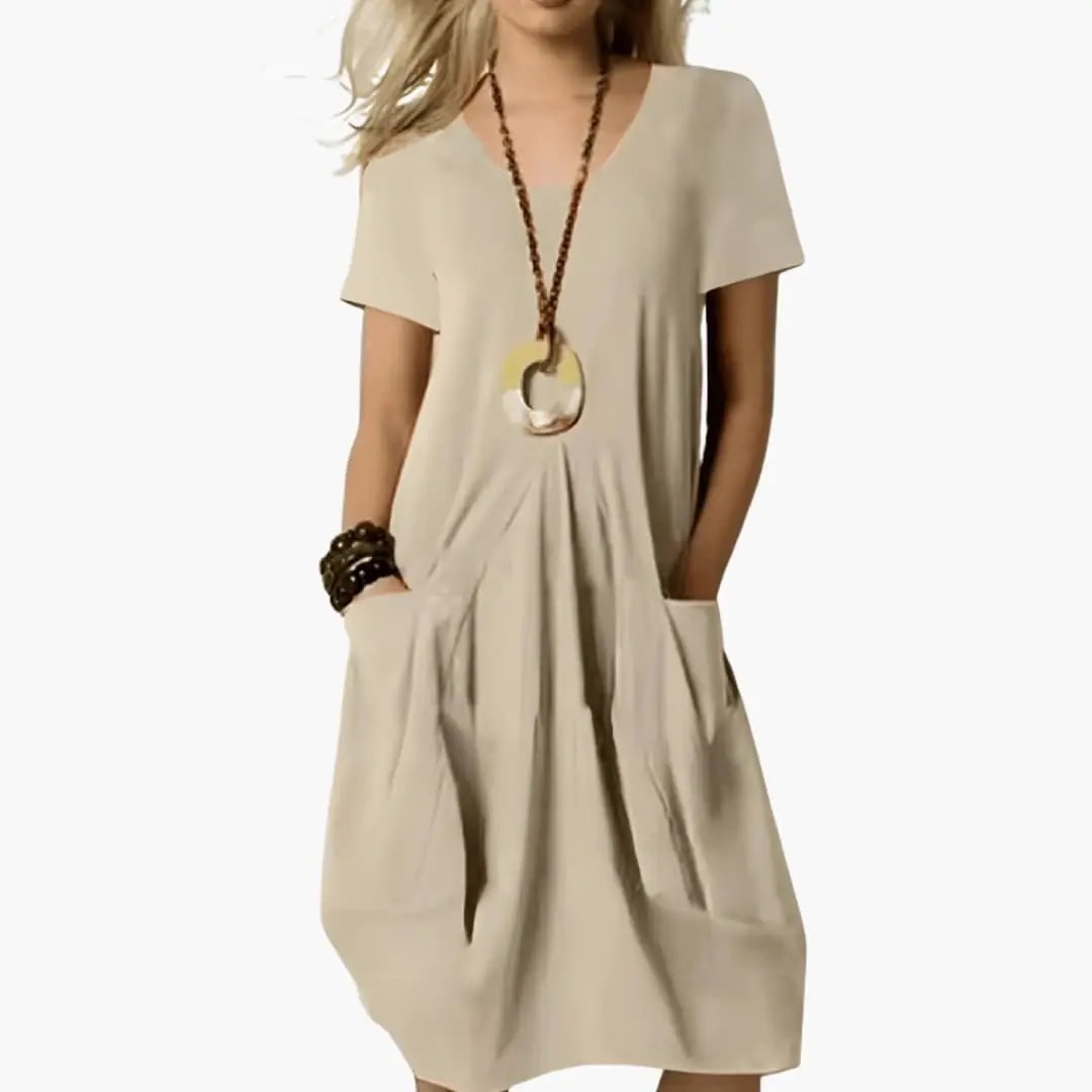 Women's Dress with Plain Woven Surface