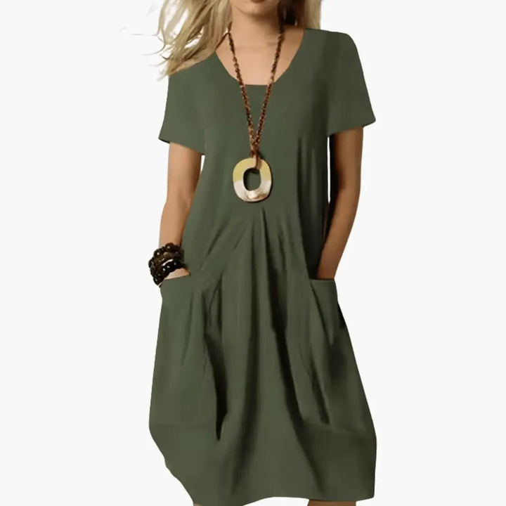 Women's Dress with Plain Woven Surface