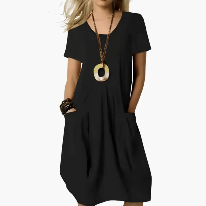 Women's Dress with Plain Woven Surface