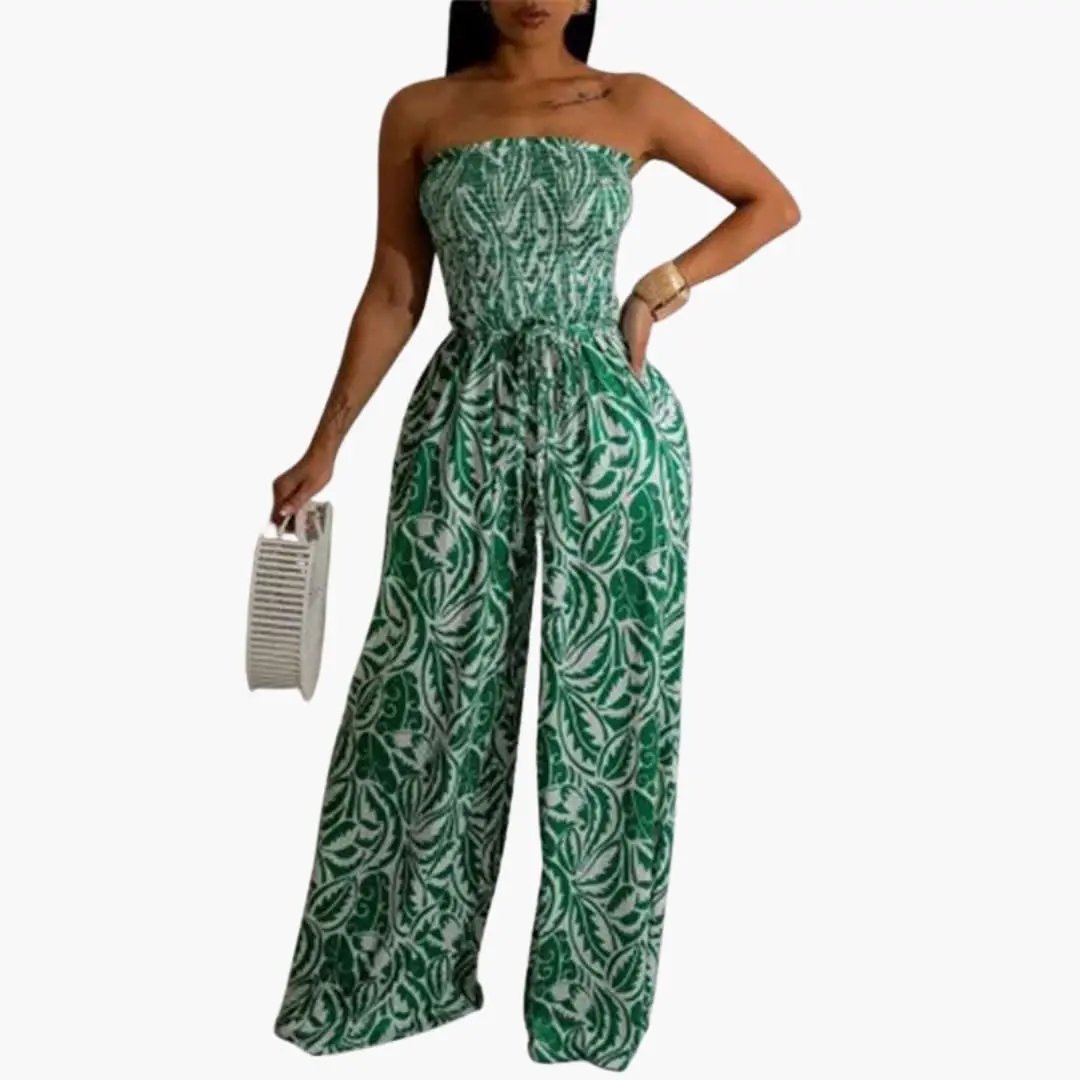 Women’s Elastic Top Wide Leg Jumpsuit