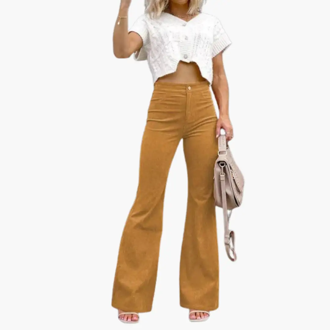 Women’s Flare Pants with High Waist and Pockets