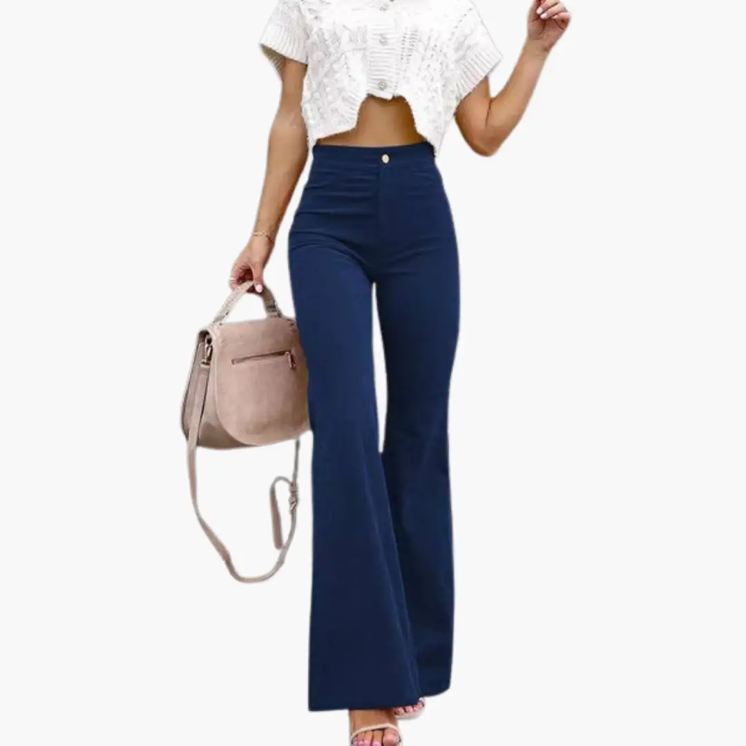 Women’s Flare Pants with High Waist and Pockets