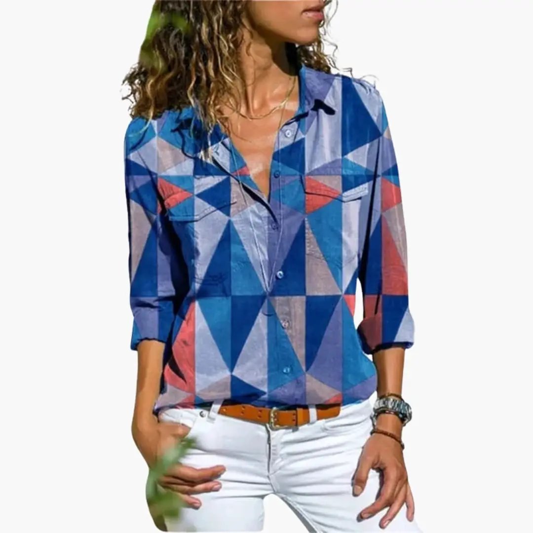 Women’s Floral Print Blouse – Long Sleeve Top
