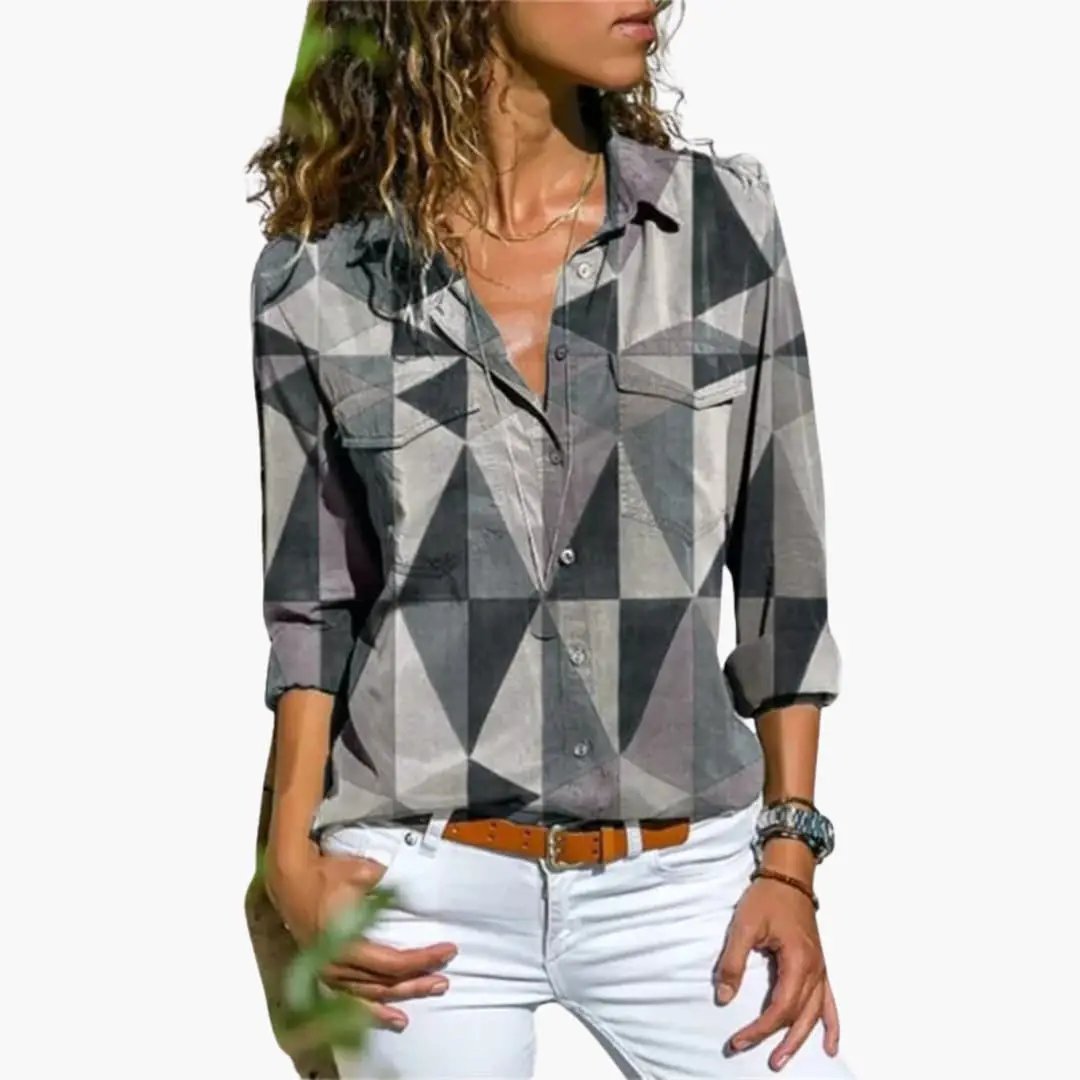Women’s Floral Print Blouse – Long Sleeve Top