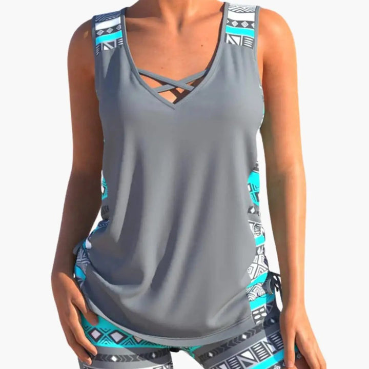 Women’s Geometric Print Tankini Set